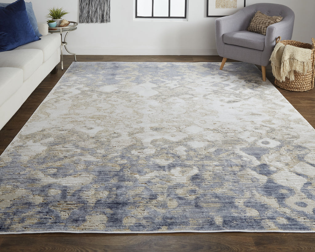 Feizy Laina 39G7F Blue/Beige Area Rug Lifestyle Image Feature