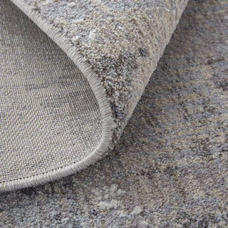 Feizy Lennon 39G1F Gray/Blue Area Rug Corner Image with Rug Pad