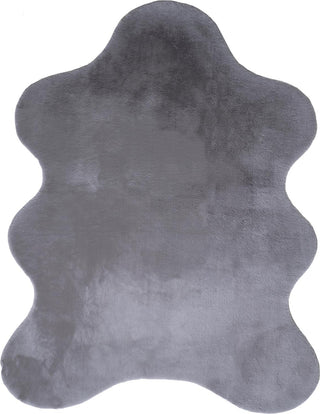 Feizy Luxe Velour 4506F Gray Area Rug Corner Image with Rug Pad