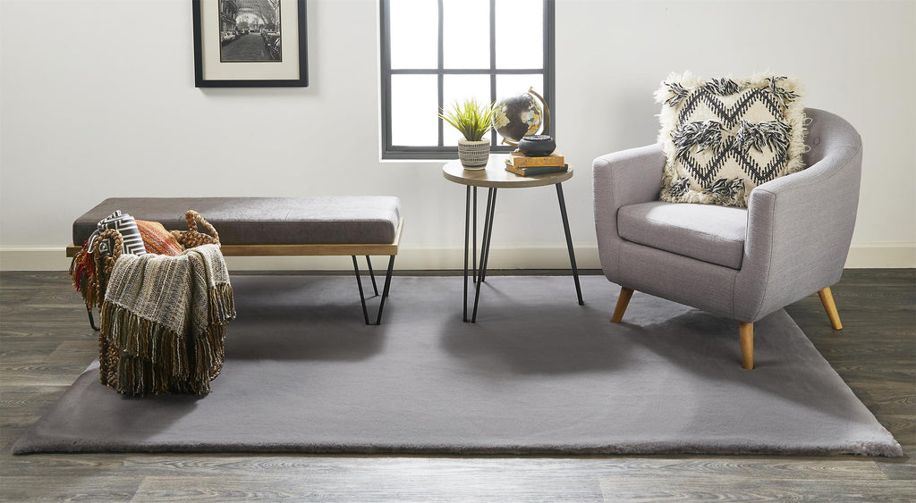 Feizy Luxe Velour 4506F Gray Area Rug Lifestyle Image Feature