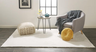 Feizy Luxe Velour 4506F White Area Rug Lifestyle Image Feature