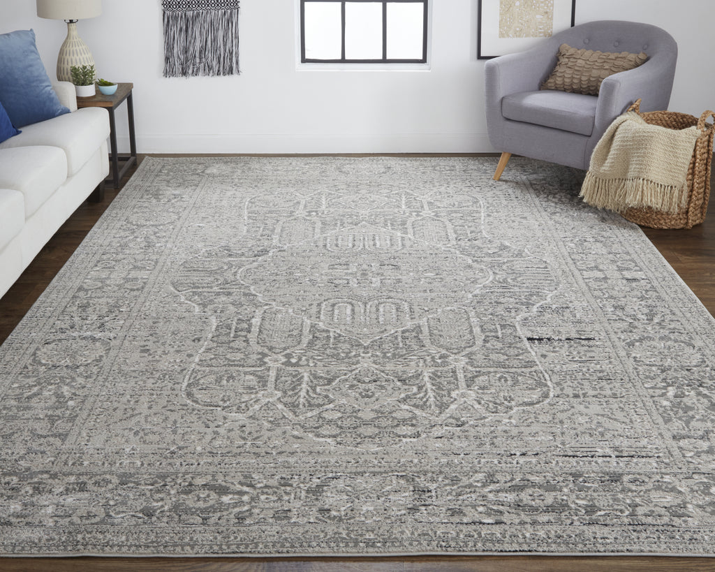 Feizy Macklaine 39FRF Beige/Gray Area Rug Lifestyle Image Feature