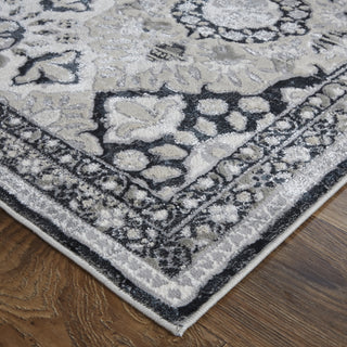 Feizy Macklaine 39FVF Silver/Black Area Rug Lifestyle Image