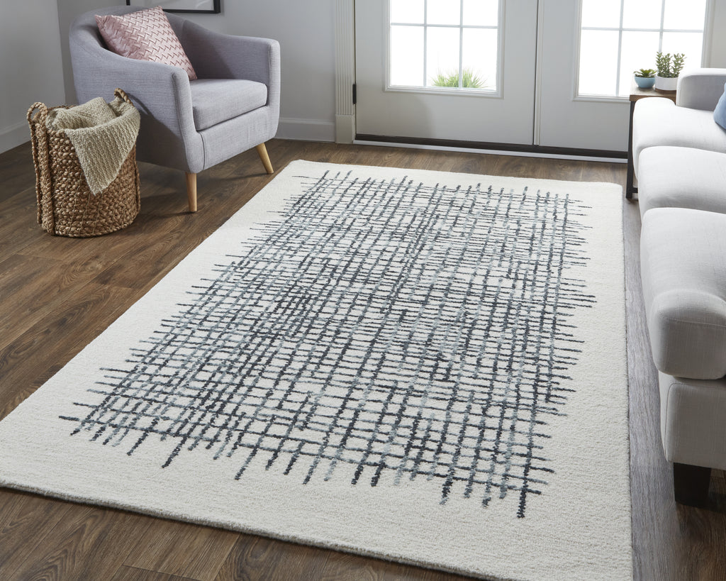 Feizy Maddox 8630F Ivory/Charcoal Area Rug Lifestyle Image Feature