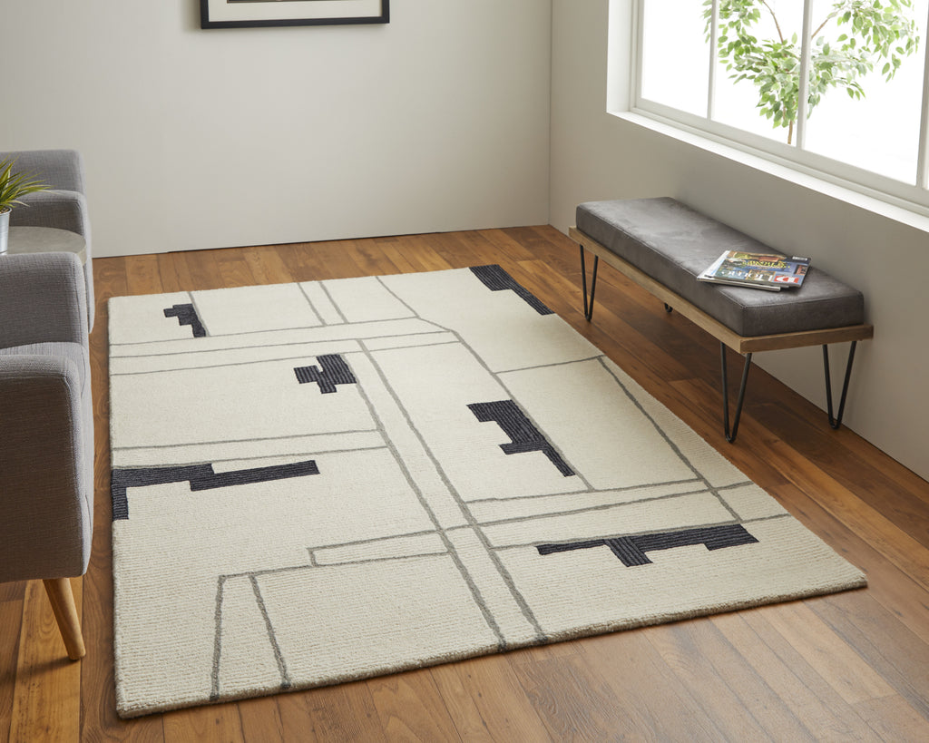 Feizy Maguire 8902F Ivory/Black Area Rug Lifestyle Image Feature