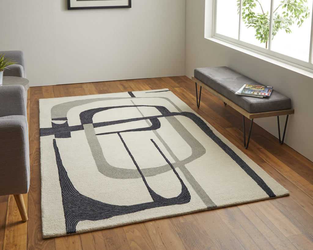 Feizy Maguire 8905F Ivory/Black Area Rug Lifestyle Image Feature