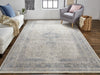 Feizy Marquette 3775F Gray/Blue Area Rug Lifestyle Image Feature