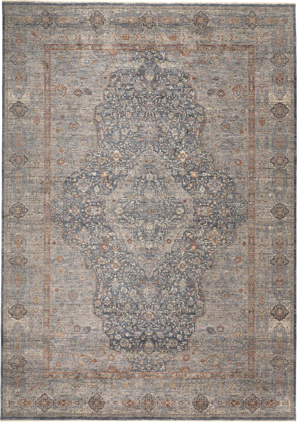 Feizy Marquette 3778F Gray/Rust Area Rug main image