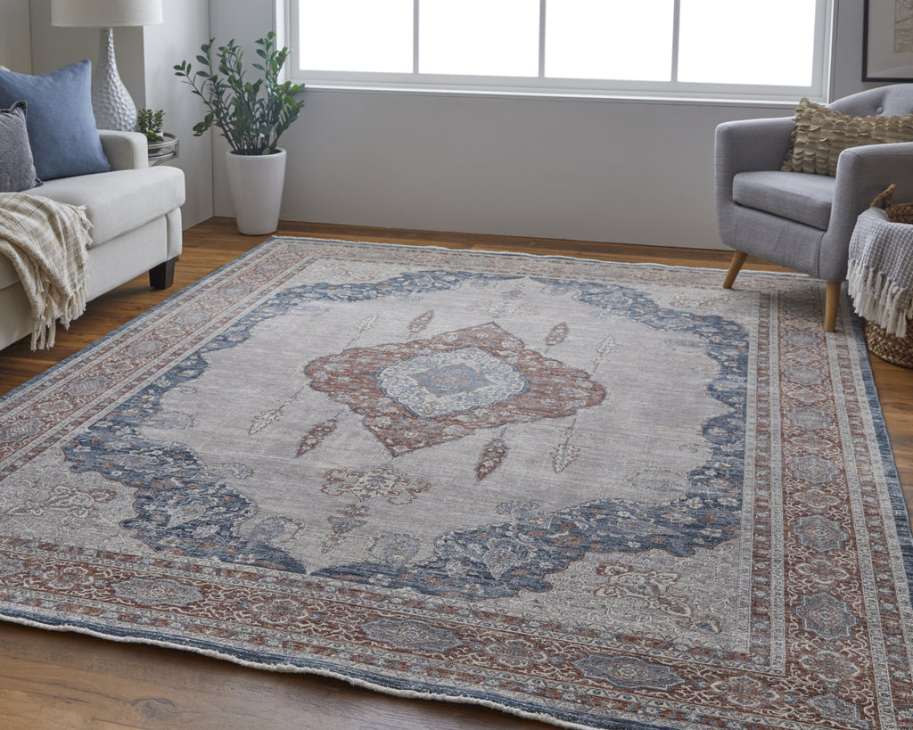 Feizy Marquette 39GRF Gray/Multi Area Rug Lifestyle Image Feature