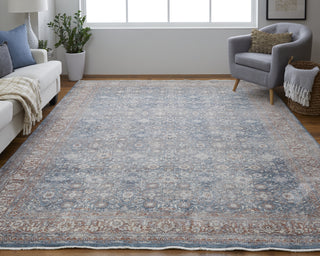 Feizy Marquette 39GTF Blue/Rust Area Rug Lifestyle Image