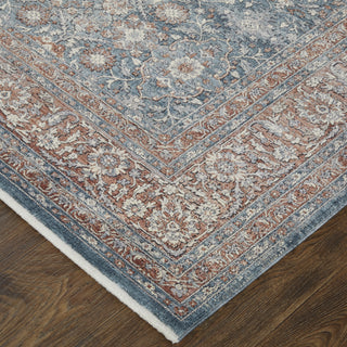 Feizy Marquette 39GTF Blue/Rust Area Rug Lifestyle Image