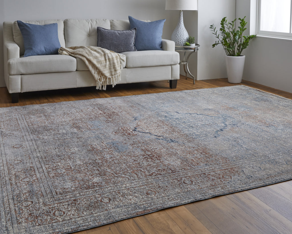 Feizy Marquette 39GVF Blue/Multi Area Rug Lifestyle Image Feature