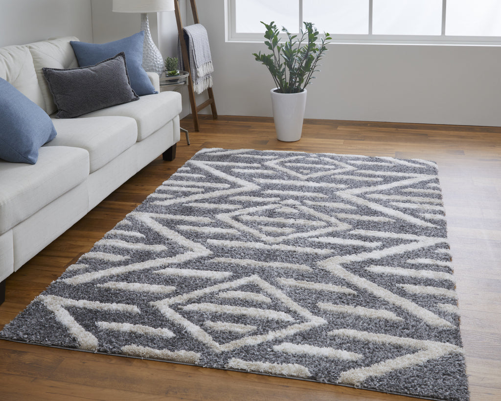 Feizy Mynka 39IBF Gray Area Rug Lifestyle Image Feature