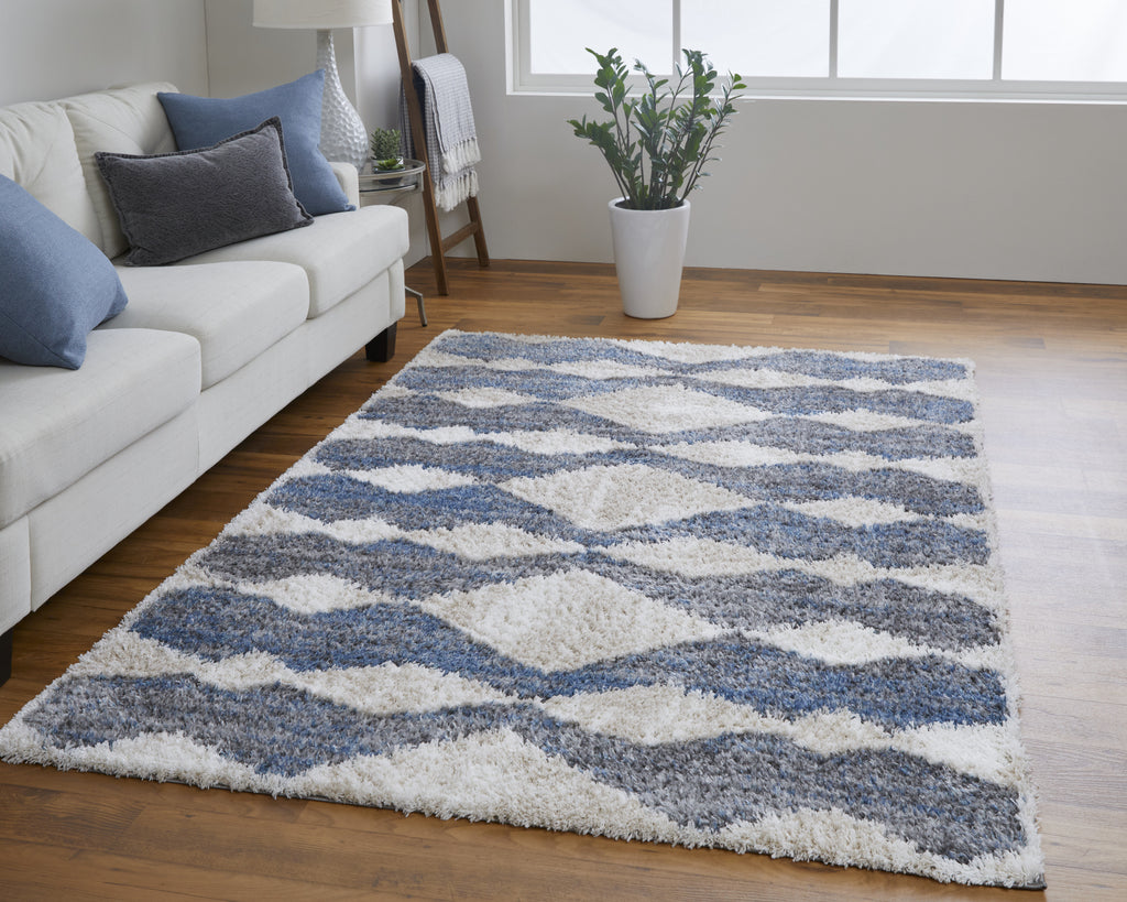 Feizy Mynka 39IFF Blue/Gray Area Rug Lifestyle Image Feature