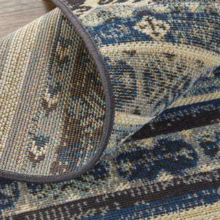 Feizy Nolan 39ATF Blue/Black Area Rug Detail Image