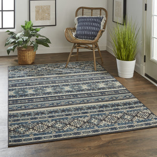 Feizy Nolan 39ATF Blue/Black Area Rug Lifestyle Image