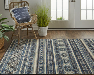 Feizy Nolan 39ATF Blue/Black Area Rug Lifestyle Image