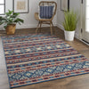 Feizy Nolan 39ATF Blue/Rust Area Rug Lifestyle Image Feature