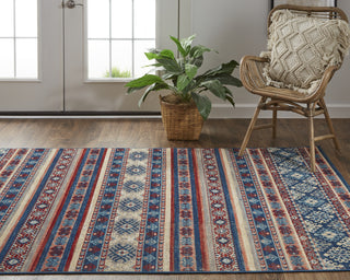 Feizy Nolan 39ATF Blue/Rust Area Rug Lifestyle Image