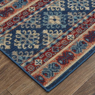 Feizy Nolan 39ATF Blue/Rust Area Rug Lifestyle Image