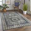 Feizy Nolan 39BYF Gray/Blue Area Rug Lifestyle Image Feature