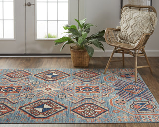 Feizy Nolan 39C9F Turquoise/Orange Area Rug Lifestyle Image
