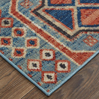 Feizy Nolan 39C9F Turquoise/Orange Area Rug Lifestyle Image