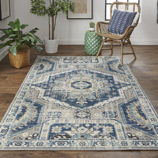 Feizy Nolan 39CDF Gray/Blue Area Rug Lifestyle Image