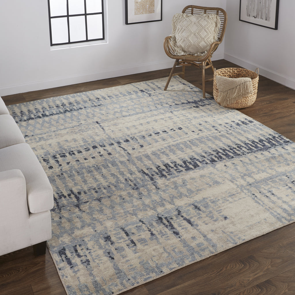 Feizy Palomar 6631F Tan/Blue Area Rug Lifestyle Featured