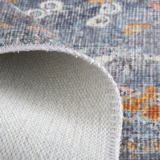 Feizy Percy 39AFF Blue Area Rug Corner Image with Rug Pad
