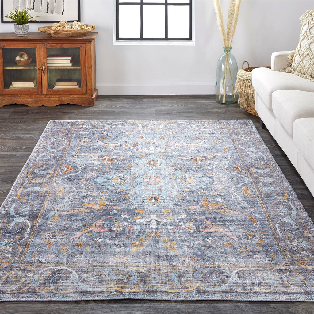 Feizy Percy 39AFF Blue Area Rug Lifestyle Image Feature