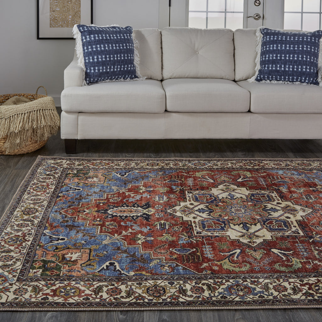 Feizy Percy 39AHF Rust/Blue Area Rug – Incredible Rugs and Decor
