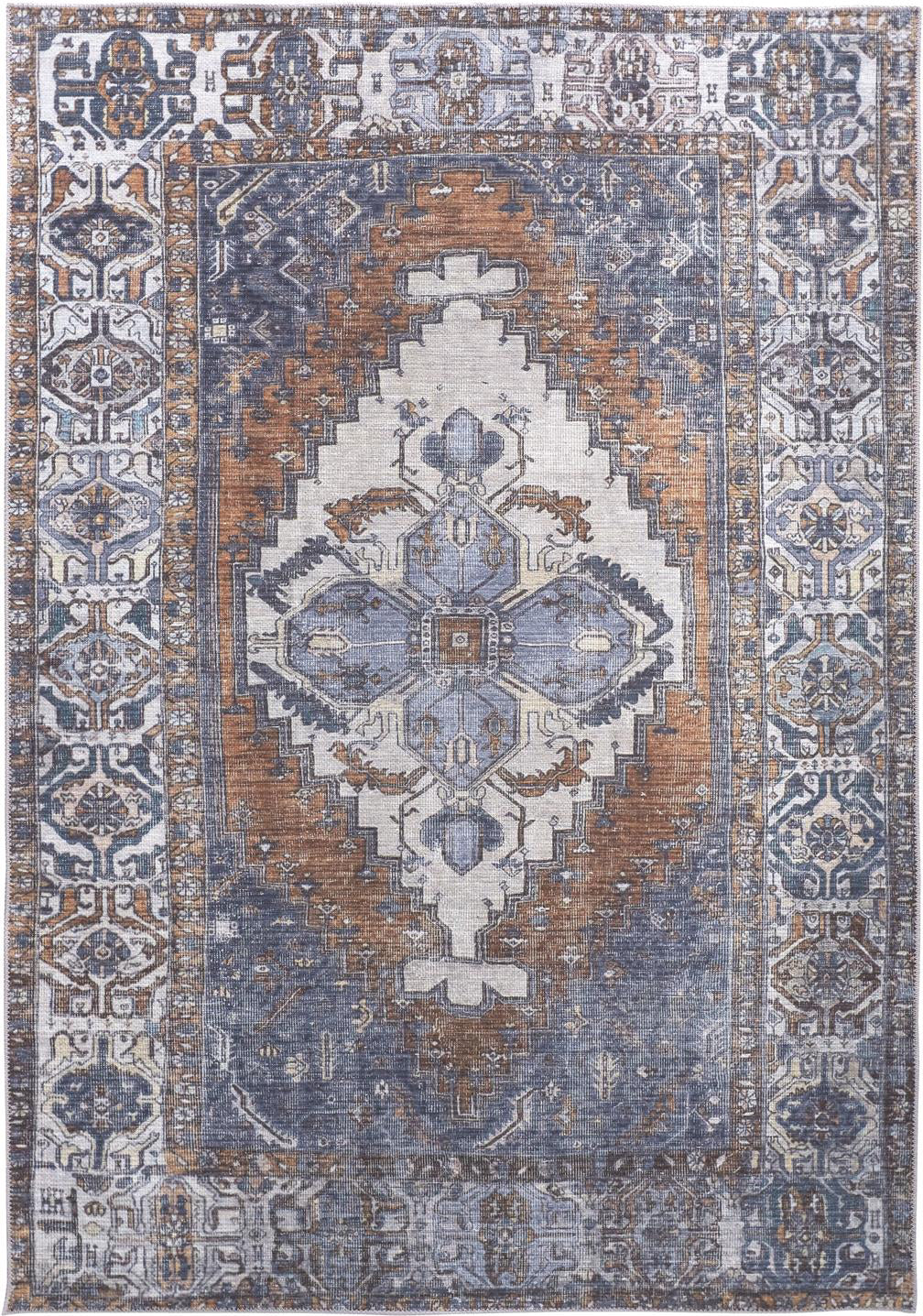 Feizy Percy 39AHF Rust/Blue Area Rug – Incredible Rugs and Decor