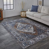 Feizy Percy 39AIF Blue/Brown Area Rug Lifestyle Image