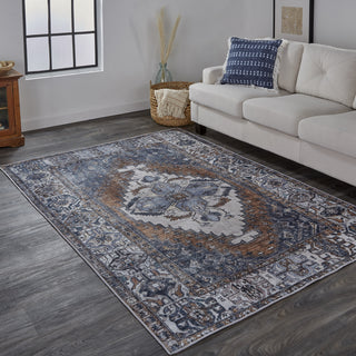 Feizy Percy 39AIF Blue/Brown Area Rug Lifestyle Image