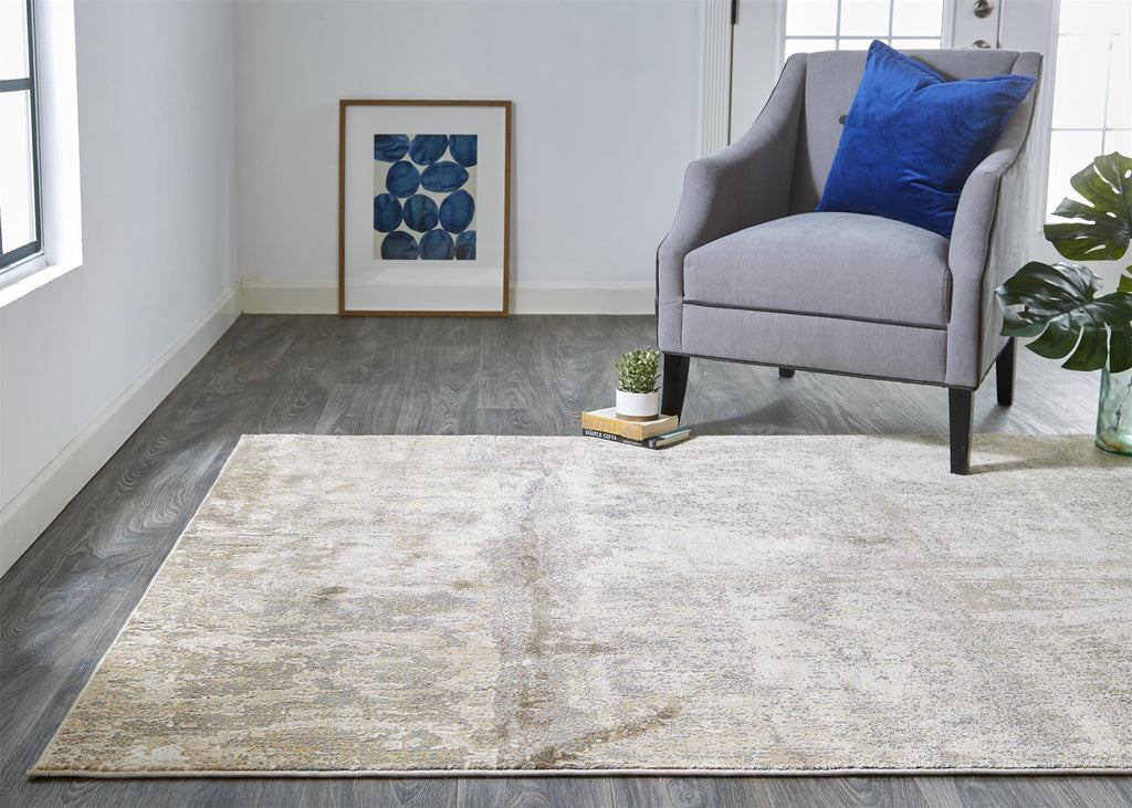 Feizy Parker 3701F Ivory/Gray Area Rug Lifestyle Image Feature