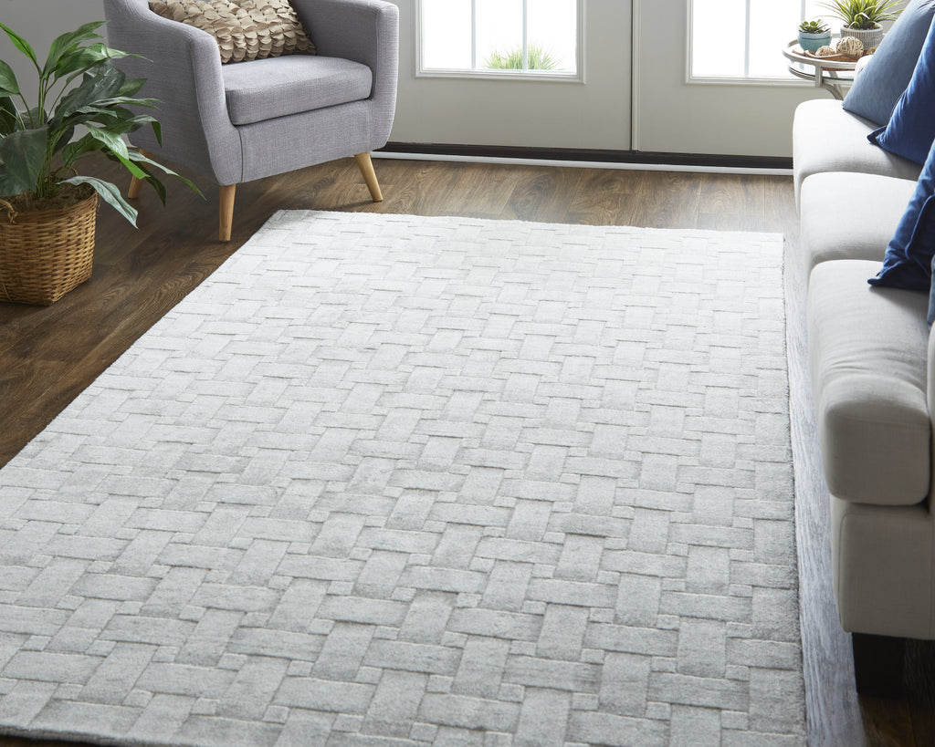 Feizy Redford 8669F White Area Rug Lifestyle Image Feature