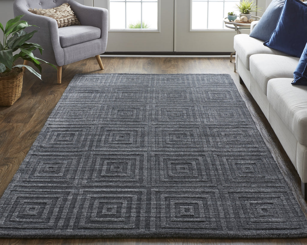 Feizy Redford 8670F Charcoal Area Rug Lifestyle Image Feature