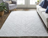 Feizy Redford 8847F White/Silver Area Rug Lifestyle Image Feature
