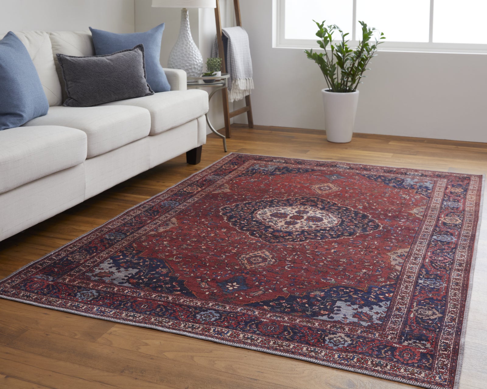 Feizy Rawlins 39HDF Red/Navy Area Rug – Incredible Rugs and Decor