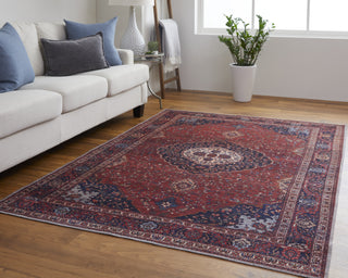 Feizy Rawlins 39HDF Red/Navy Area Rug Lifestyle Image