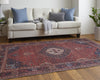 Feizy Rawlins 39HDF Red/Navy Area Rug Lifestyle Image
