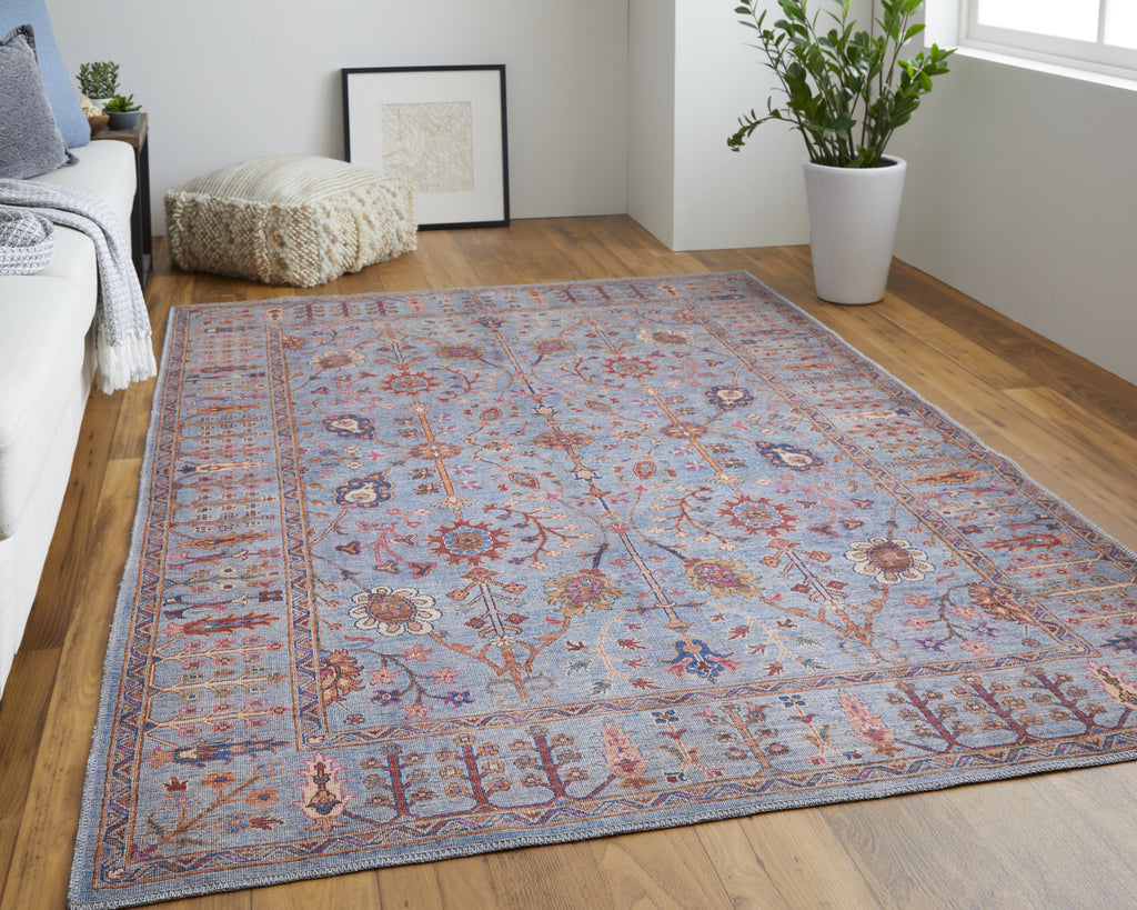 Feizy Rawlins 39HEF Light Blue/Multi Area Rug Lifestyle Image Feature