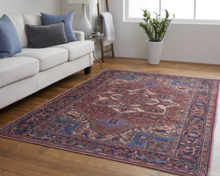 Feizy Rawlins 39HHF Red/Navy Area Rug Lifestyle Image