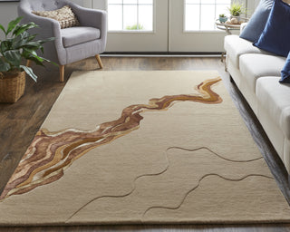 Feizy Serrano 8853F Orange Area Rug Lifestyle Image Feature