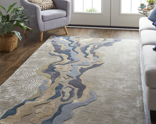 Feizy Serrano 8854F Beige/Blue Area Rug Lifestyle Image