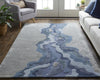 Feizy Serrano 8854F Blue/Silver Area Rug Lifestyle Image Feature