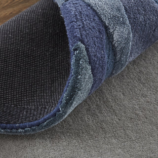 Feizy Serrano 8856F Gray/Blue Area Rug Corner Image with Rug Pad