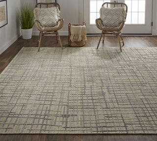 Feizy Kirkwood T8001 Beige/Silver Area Rug Lifestyle Room Scene Image