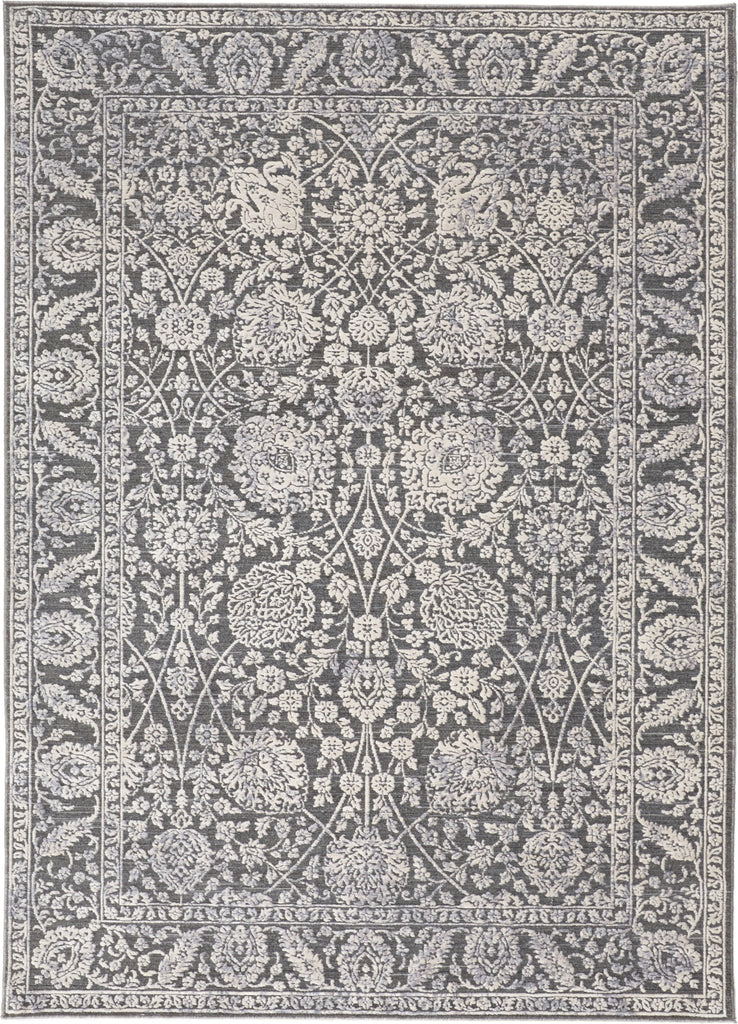 Feizy Thackery 39CWF Charcoal/White Area Rug main image